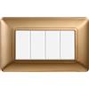 Ettroit Placca 4 moduli 504 in plastica oro compatibile anche con BTicino Matix