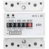 Eujgoov Misuratore KWh Monofase Wattmetro, DDM75S Contatore di Energia 10-40A 220V/230V 50/60Hz Contatore Elettrico Guida DIN 4P Chilowattora kwh Meter