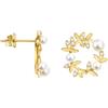 SOFIA MILANI - Orecchini da Donna in Argento 925 - Placcati in Oro e con Pietra Zircone - Orecchino a Perno a Corona di fiori - E3053