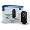 Arlo Essential 2 2K, Telecamera WiFi da Esterno Senza Fili, 6 mesi di autonomia, Visione Notturna a Colori, Illuminazione, Sirena, Audio Bidirezionale, 1 Telecamera Bianca