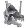 QP3D Wargames QP3D - Casa medievale in pietra rovinata, paesaggio di terreno di guerra per giochi da tavolo 15 mm, miniature in scala 20 mm, edificio europeo del 16-20 secolo per modellazione ferroviaria RPG 2WW
