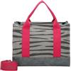 Fritzi aus Preussen Fritzi Canvas Tote Bag Canvas Zebra Pink Shopper Donna Grande Borsa Tote in Cotone con Tracolla Regolabile Vegan Stampa Zebra Animalier per Spiaggia Città Festival Mare 29,5x40x14 cm, Rosa