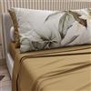 PETTI Artigiani Italiani - Lenzuola Matrimoniali Cotone con Federe in Stampa Digitale, Lenzuolo Completo Letto Matrimoniale Fantasia Floreale 19 Tortora, 100% Made in Italy