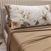 PETTI Artigiani Italiani - Lenzuola Matrimoniali Cotone con Federe in Stampa Digitale, Lenzuolo Completo Letto Matrimoniale Maxi Fantasia Floreale 5 Fango, 100% Made in Italy