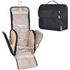 Rylae Beauty Case da Appendere da Viaggio, Borsa da Toilette con Gancio, Borsa per Cosmetici Nera per Donna e Uomo, Organizer per Cosmetici da Viaggio Impermeabile e Pieghevole