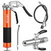 VEVOR Pistola per Grasso Manuale 8000 PSI, Kit Pistola per Grasso con Impugnatura Capacità da 0,4 L, Tubo Flessibile da 46 cm, Giunto per Grasso, Tubo Rigido di Prolunga Ugello per Auto Nautica