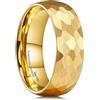 King Will Fedi nuziali da uomo in tungsteno, 6 mm, 8 mm, placcate in argento, blu e nero, con texture martellata, idea regalo per lui, vestibilità comoda, collezione artigianale, V 1/2(64.64mm