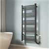 EMKE Scaldasalviette elettrico, 120 x 54 cm, termosifone elettrico con interruttore touch timer, scaldasalviette elettrico, nero opaco, 600 W