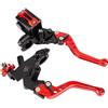 MOCNT 1 Paio Leve Frizione Freno Moto 22mm Leva Freno del Cilindro Principale Motociclo Idraulico Maniglia Pompa Freno Serbatoio Cilindro Principale della Frizione Freno Rosso