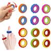 CaLeQi Anello Fidget Sensoriale per Bambini e Adulti, Anello Antistress per Alleviare l'Ansia e Supportare il TDAH. Giocattolo Sensoriale di Aiuto per l'Autismo, Ideale per Scuola e Ufficio. Set di 12 Pezzi