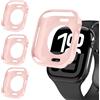 iVoler 3 Pezzi Cover per Apple Watch Series 11/10 42mm (Senza Pellicola Protettiva), Ultra Sottile Custodia Antiurto e Anti-Graffio Morbida in Silicone TPU iWatch Bumper Case, Rosa Chiaro