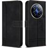 Bravoday Cover in Pelle PU per Realme 12 PRO 5G / Realme 12 PRO Plus 5G, Flip Custodia con Slot per Schede, Portafoglio Custodia, Nero