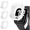 iVoler 3 Pezzi Cover per Apple Watch Series 11/10 46mm (Senza Pellicola Protettiva), Ultra Sottile Custodia Antiurto e Anti-Graffio Morbida in Silicone TPU iWatch Bumper Case, Bianco