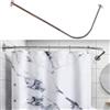 Tanxih Asta angolare per tenda da doccia, regolabile, in acciaio inox, a forma di L, installazione senza trapano, per bagno, vasca da bagno, negozio di abbigliamento (argento, 70-100 cm x 120-165 cm)