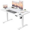 JUMMICO Scrivania Regolabile in Altezza, 120 x 60 cm, Bianco | con Caricatore USB, 4 Altezze di Memoria, Peso Massimo 70 kg, Avviso Di Pausa Per Sedentarietà