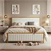 Letto Imbottito Matrimoniale 160 X 200 Cm, Giroletto Con Rete A Doghe E Testiera Regolabile Giroletto Ragazzi Per Cameretta Camera Degli Ospiti Tessuto Lino 85774167