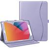 FINTIE Custodia per iPad 9a/8a/7a generazione (2021/2020/2019) da 10,2 pollici - (protezione angolare) custodia con supporto multi-angolo con tasca e portapenne, spegnimento automatico, viola lilla