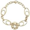 Generico Bracciale Donna a Catena Oro 14K Placcato con Elemento Centrale Strutturato - Regolabile - Nickel Free - Gioiello Elegante Primavera Estate