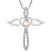 FJ Collana Lettera O Argento 925 Donna Collana con Ciondolo Angelo Custode Collana Iniziale Alfabeto con Zirconia Cubica Gioielli Regalo per Donna