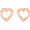 Tuscany Silver Orecchini con chiodo a cuore traforato placcati oro rosa con cubic zirconia in argento sterling per donna