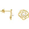 SOFIA MILANI - Orecchini da Donna in Argento 925 - Placcati in Oro - Orecchino a Perno a Rose perle - E3065