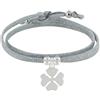 Schmuck Les Poulettes LES POULETTES BIJOUX - Bracciale Doppia Torre Collegamenti di Lurex e Trifoglio Argento 925 - Grigio Argento