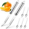 xianzhanEU 2 coltelli da pompelmo curvo, pelapatate pompelmo, coltello da pompelmo seghettato per pompelmo e arance utensili da cucina con 5 cucchiai di pompelmo