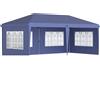 Outsunny Gazebo da Giardino 6x3 m Regolabile in Altezza con Pareti Removibili, in Acciaio e Poliestere, Blu|Aosom