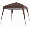Outsunny Gazebo Pieghevole da Giardino 2.4x2.4m con Struttura in Acciaio e Corde Antivento, Caffè|Aosom