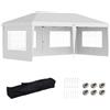 Outsunny Gazebo da esterno bianco con Finestre Regolabile in Altezza e tende Removibili 585x295x270 cm|Aosom
