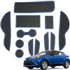 BSTW Compatibile con Toyota C-HR 2024 2025 2026 Tappetini Antiscivolo per Toyota CHR Hybrid Plug-in Hybrid Tappetini in Gomma per Console Centrale, Porta Bicchieri, Scanalatura Porta (Blu)