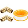 QUARKZMAN 2 Pz Gomito a 90 Gradi, Raccordo a Gomito Maschio da 1/4 di Pollice x Maschio da 1/4 di Pollice in Ottone, Connettore per Tubi di Fluidi Gasolio Carburante Olio, 27x27mm