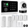 TUGARD Sistema di Sicurezza Domestico con Telecamera, Sistema di Allarme WiFi/GSM SMS con Rilevatore di Movimento, Sirena di Allarme da 120dB, Telecomando Intelligente, Compatibile con Alexa(13 Pezzi)