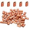 sourcing map Manicotto a crimpare ovale duplex in rame, 1,5 mm, per funi metalliche, lenza, confezione da 50