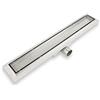 Elbe Canaletta Scarico per Doccia Canalina Doccia in Acciaio Inox Piletta Drenaggio con Flangia perimetrale 90 cm RN-K090B