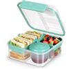 VINATO Porta Pranzo Portamerenda Bambina Scuola Lunch Box con Vasetto Portayogurt Igienico e Impermeabile per Bambini Adulti Ufficio Scuola Picnic 1250 ml Verde Chiaro