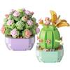 Xbessc 2 Pezzi Mini Fiori Succulenti Bonsai Mattoncini