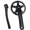 CDHPOWER Guarnitura a manovella singola velocità per mountain bike e bici da strada, con marcia fissa, bici pieghevole (cono quadrato, nero, pignone)