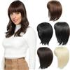 PARXITN Topper per capelli da donna, posticci sintetici, 30 cm, parrucchino con frangia, parrucche dritte, posticci per capelli fini, marrone medio