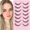 Oreola Ciglia Finte Fascia Trasparente Cat Eye 7 Paia Visone Naturali Fatte A Mano