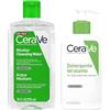 CeraVe Acqua Micellare 295ml + Detergente Idratante Viso 236ml | Rimozione Trucco e Pelle Idratata