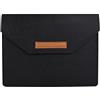 AfitLulu Custodia in feltro da 11/13/15 pollici, con scomparti multipli, custodia per computer portatile, per MacBook ultra sottile, per tablet (nero, 1, 15 pollici)