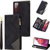 UEEBAI Custodia per Samsung Galaxy S20 FE 5G, Portafoglio in Pelle PU Retro Antiurto Flip Cover Antiurto con Slot per Schede Funzione Stand Chiusura Magnetica - Diamante Nero