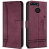 Bravoday Cover per Huawei Honor 9 Lite/Huawei P Smart/Huawei Enjoy 7S, Flip Custodia in Pelle PU Portafoglio Custodia per Huawei Honor 9 Lite/Huawei P Smart, con Slot per Schede, Vino Rosso
