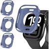 iVoler 3 Pezzi Cover per Apple Watch Series 11/10 42mm (Senza Pellicola Protettiva), Ultra Sottile Custodia Antiurto e Anti-Graffio Morbida in Silicone TPU iWatch Bumper Case, Blu Grigio