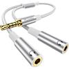 MOSWAG Adattatore Splitter Audio Y TRRS da 3,5 mm per Audio Condiviso e Chat, Doppia Presa Cuffie con Supporto Microfono per Collegare Due Cuffie da Gaming a Smartphone, Xbox, PC