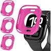 iVoler 3 Pezzi Cover per Apple Watch Series 11/10 46mm (Senza Pellicola Protettiva), Ultra Sottile Custodia Antiurto e Anti-Graffio Morbida in Silicone TPU iWatch Bumper Case, Fucsia