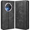 MOJIA Cover per Honor Magic7 Lite (Magic 7 Lite), PU Custodia Antiurto Resistente ai Graffi, Custodia Flip Portafoglio per Telefono con Supporto e Slot per Schede. Nero