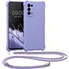 kwmobile Custodia Compatibile con Oppo Find X3 Lite Cover - Back Case in Silicone TPU - Protezione Smartphone con Cordino - lavanda