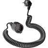 DKTYGER Cavo di Prolunga Schuko, Con presa/spina Schuko, Cavo a Spirale con Contatto di Protezione Estensibile da 0,58 m a 2 m Max, IP20 (230 V/16 A), Nero